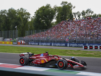 Charles Leclerc of Monaco drives the (16) Scuderia Ferrari SF-24 Ferrari during the race of the Formula 1 Pirelli Gran Premio d'Italia 2024...