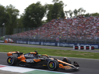 Oscar Piastri of Australia drives the (81) McLaren F1 Team MCL38 Mercedes during the race of the Formula 1 Pirelli Gran Premio d'Italia 2024...