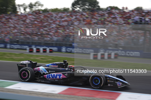 Esteban Ocon of France drives the (31) BWT Alpine F1 Team A524 Renault during the race of the Formula 1 Pirelli Gran Premio d'Italia 2024 in...