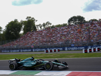 Lance Stroll of Canada drives the (18) Aston Martin Aramco Cognizant F1 Team AMR24 Mercedes during the race of the Formula 1 Pirelli Gran Pr...