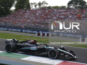 Lewis Hamilton of the UK drives the (44) Mercedes-AMG Petronas F1 Team F1 W15 E Performance Mercedes during the race of the Formula 1 Pirell...