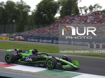 Valtteri Bottas of Finland drives the (77) Stake F1 Team Kick Sauber C44 Ferrari during the race of the Formula 1 Pirelli Gran Premio d'Ital...