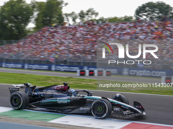 George Russell of the UK drives the (63) Mercedes-AMG Petronas F1 Team F1 W15 E Performance Mercedes during the race of the Formula 1 Pirell...