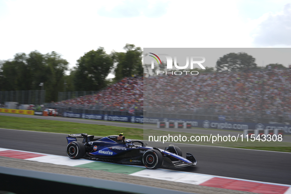 Franco Colapinto of Argentina drives the (43) Williams Racing FW46 Mercedes during the race of the Formula 1 Pirelli Gran Premio d'Italia 20...