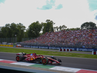 Carlos Sainz Jr. of Spain drives the (55) Scuderia Ferrari SF-24 Ferrari during the race of the Formula 1 Pirelli Gran Premio d'Italia 2024...