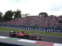 Charles Leclerc of Monaco drives the (16) Scuderia Ferrari SF-24 Ferrari during the race of the Formula 1 Pirelli Gran Premio d'Italia 2024...