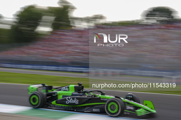 Valtteri Bottas of Finland drives the (77) Stake F1 Team Kick Sauber C44 Ferrari during the race of the Formula 1 Pirelli Gran Premio d'Ital...