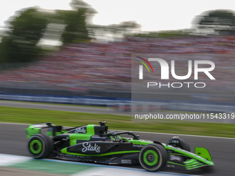 Valtteri Bottas of Finland drives the (77) Stake F1 Team Kick Sauber C44 Ferrari during the race of the Formula 1 Pirelli Gran Premio d'Ital...