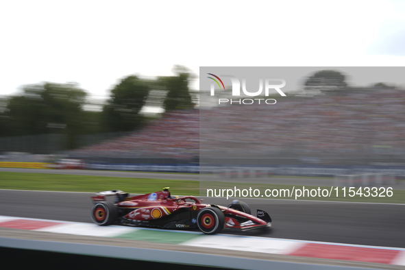 Carlos Sainz Jr. of Spain drives the (55) Scuderia Ferrari SF-24 Ferrari during the race of the Formula 1 Pirelli Gran Premio d'Italia 2024...