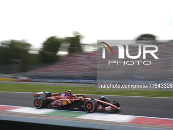 Carlos Sainz Jr. of Spain drives the (55) Scuderia Ferrari SF-24 Ferrari during the race of the Formula 1 Pirelli Gran Premio d'Italia 2024...