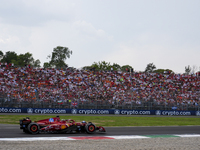 Charles Leclerc of Monaco drives the (16) Scuderia Ferrari SF-24 Ferrari during the race of the Formula 1 Pirelli Gran Premio d'Italia 2024...