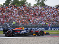 Sergio Perez of Mexico drives the (11) Oracle Red Bull Racing RB20 Honda RBPT during the race of the Formula 1 Pirelli Gran Premio d'Italia...