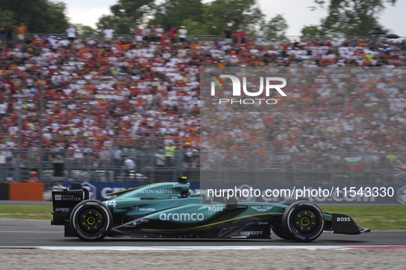 Fernando Alonso of Spain drives the (14) Aston Martin Aramco Cognizant F1 Team AMR24 Mercedes during the race of the Formula 1 Pirelli Gran...