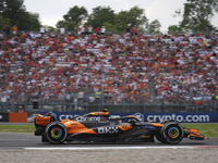 Lando Norris of the UK drives the (4) McLaren F1 Team MCL38 Mercedes during the race of the Formula 1 Pirelli Gran Premio d'Italia 2024 in M...