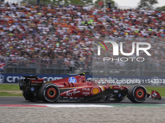 Carlos Sainz Jr. of Spain drives the (55) Scuderia Ferrari SF-24 Ferrari during the race of the Formula 1 Pirelli Gran Premio d'Italia 2024...