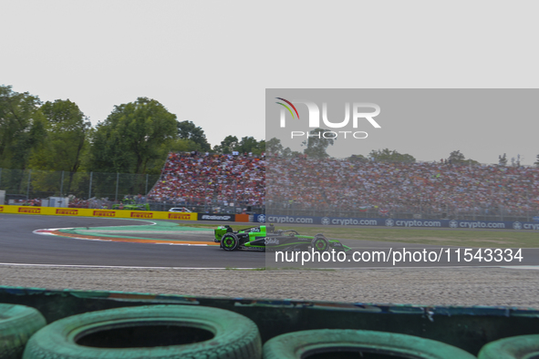 Valtteri Bottas of Finland drives the (77) Stake F1 Team Kick Sauber C44 Ferrari during the race of the Formula 1 Pirelli Gran Premio d'Ital...