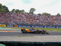 Lando Norris of the UK drives the (4) McLaren F1 Team MCL38 Mercedes during the race of the Formula 1 Pirelli Gran Premio d'Italia 2024 in M...