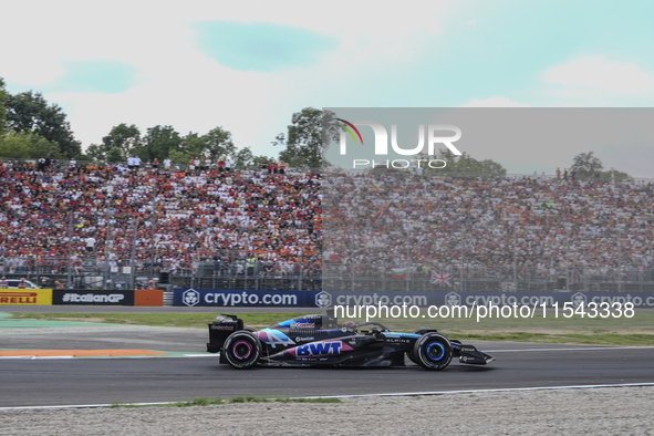 Esteban Ocon of France drives the (31) BWT Alpine F1 Team A524 Renault during the race of the Formula 1 Pirelli Gran Premio d'Italia 2024 in...