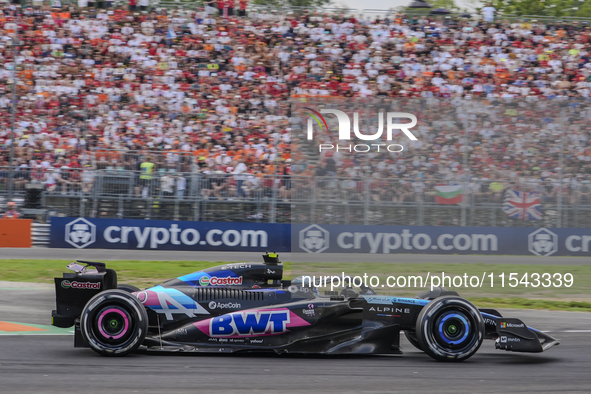 Pierre Gasly of France drives the (10) BWT Alpine F1 Team A524 Renault during the race of the Formula 1 Pirelli Gran Premio d'Italia 2024 in...