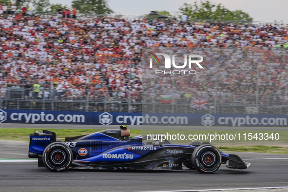 Franco Colapinto of Argentina drives the (43) Williams Racing FW46 Mercedes during the race of the Formula 1 Pirelli Gran Premio d'Italia 20...