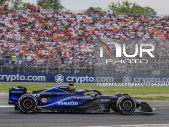 Franco Colapinto of Argentina drives the (43) Williams Racing FW46 Mercedes during the race of the Formula 1 Pirelli Gran Premio d'Italia 20...