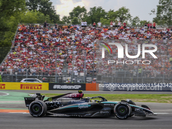 Lewis Hamilton of the UK drives the (44) Mercedes-AMG Petronas F1 Team F1 W15 E Performance Mercedes during the race of the Formula 1 Pirell...