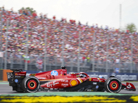 Charles Leclerc of Monaco drives the (16) Scuderia Ferrari SF-24 Ferrari during the race of the Formula 1 Pirelli Gran Premio d'Italia 2024...