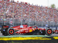 Charles Leclerc of Monaco drives the (16) Scuderia Ferrari SF-24 Ferrari during the race of the Formula 1 Pirelli Gran Premio d'Italia 2024...