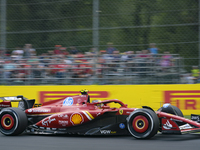 Carlos Sainz Jr. of Spain drives the (55) Scuderia Ferrari SF-24 Ferrari during the race of the Formula 1 Pirelli Gran Premio d'Italia 2024...