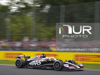 Kevin Magnussen of Denmark drives the (20) MoneyGram Haas F1 Team VF-24 Ferrari during the race of the Formula 1 Pirelli Gran Premio d'Itali...