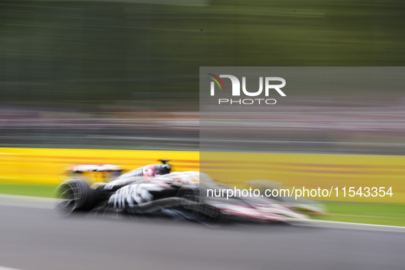 Kevin Magnussen of Denmark drives the (20) MoneyGram Haas F1 Team VF-24 Ferrari during the race of the Formula 1 Pirelli Gran Premio d'Itali...