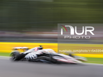 Kevin Magnussen of Denmark drives the (20) MoneyGram Haas F1 Team VF-24 Ferrari during the race of the Formula 1 Pirelli Gran Premio d'Itali...