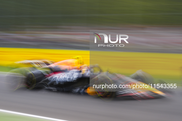 Sergio Perez of Mexico drives the (11) Oracle Red Bull Racing RB20 Honda RBPT during the race of the Formula 1 Pirelli Gran Premio d'Italia...