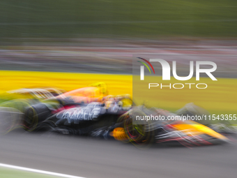 Sergio Perez of Mexico drives the (11) Oracle Red Bull Racing RB20 Honda RBPT during the race of the Formula 1 Pirelli Gran Premio d'Italia...