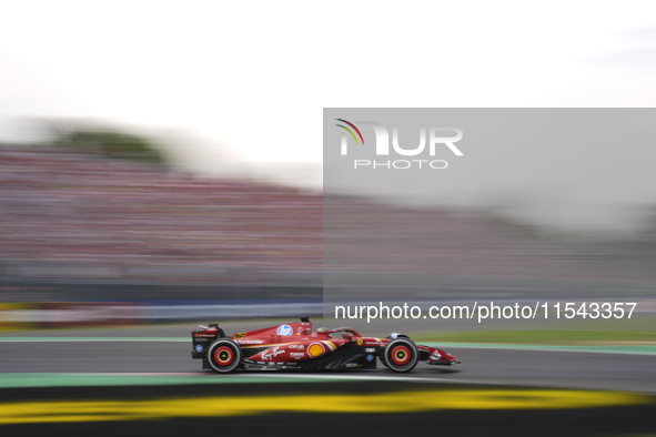 Charles Leclerc of Monaco drives the (16) Scuderia Ferrari SF-24 Ferrari during the race of the Formula 1 Pirelli Gran Premio d'Italia 2024...