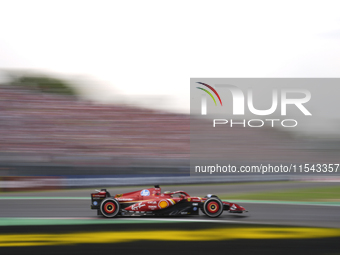 Charles Leclerc of Monaco drives the (16) Scuderia Ferrari SF-24 Ferrari during the race of the Formula 1 Pirelli Gran Premio d'Italia 2024...