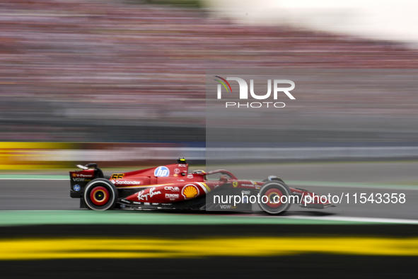 Carlos Sainz Jr. of Spain drives the (55) Scuderia Ferrari SF-24 Ferrari during the race of the Formula 1 Pirelli Gran Premio d'Italia 2024...