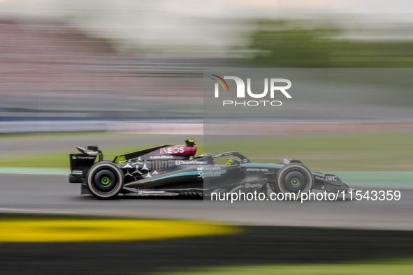 Lewis Hamilton of the UK drives the (44) Mercedes-AMG Petronas F1 Team F1 W15 E Performance Mercedes during the race of the Formula 1 Pirell...