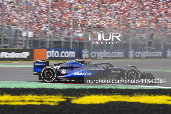 Franco Colapinto of Argentina drives the (43) Williams Racing FW46 Mercedes during the race of the Formula 1 Pirelli Gran Premio d'Italia 20...