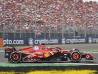 Charles Leclerc of Monaco drives the (16) Scuderia Ferrari SF-24 Ferrari during the race of the Formula 1 Pirelli Gran Premio d'Italia 2024...