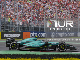 Fernando Alonso of Spain drives the (14) Aston Martin Aramco Cognizant F1 Team AMR24 Mercedes during the race of the Formula 1 Pirelli Gran...