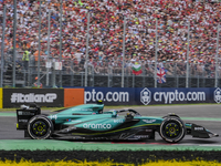 Fernando Alonso of Spain drives the (14) Aston Martin Aramco Cognizant F1 Team AMR24 Mercedes during the race of the Formula 1 Pirelli Gran...