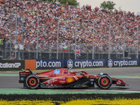 Charles Leclerc of Monaco drives the (16) Scuderia Ferrari SF-24 Ferrari during the race of the Formula 1 Pirelli Gran Premio d'Italia 2024...