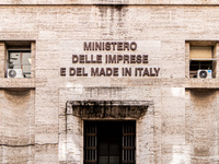 Italian bus industry workers rally in front of the Enterprises & Made in Italy Ministry to protest against the factory relocation from Bolog...