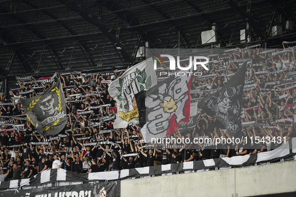 Fans of Universitatea Cluj during the Universitatea Cluj vs. Dinamo Bucuresti match at Cluj Arena in Cluj-Napoca, Romania, on September 2, 2...