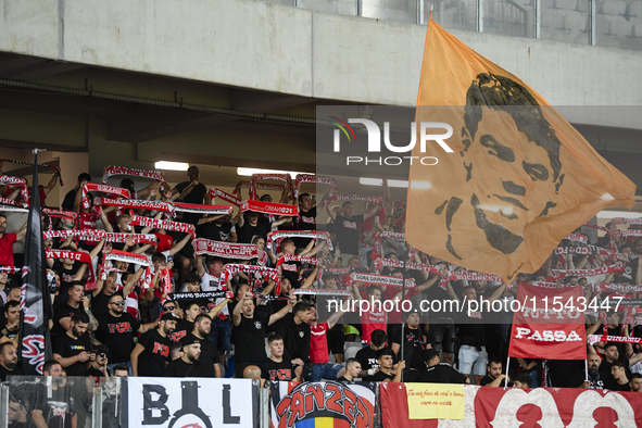 Fans of Dinamo during Universitatea Cluj vs. Dinamo Bucuresti in Cluj-Napoca, Romania, on September 2, 2024 