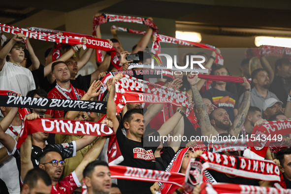 Fans of Dinamo during Universitatea Cluj vs. Dinamo Bucuresti in Cluj-Napoca, Romania, on September 2, 2024 