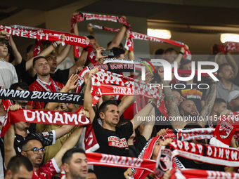 Fans of Dinamo during Universitatea Cluj vs. Dinamo Bucuresti in Cluj-Napoca, Romania, on September 2, 2024 (