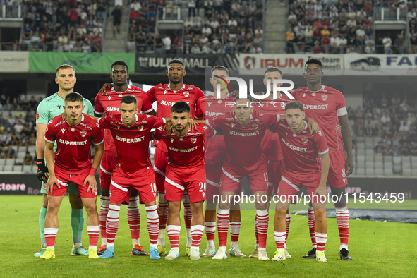 Players of FC Dinamo during Universitatea Cluj vs. Dinamo Bucuresti at Cluj Arena in Cluj-Napoca, Romania, on September 2, 2024 