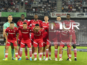 Players of FC Dinamo during Universitatea Cluj vs. Dinamo Bucuresti at Cluj Arena in Cluj-Napoca, Romania, on September 2, 2024 (